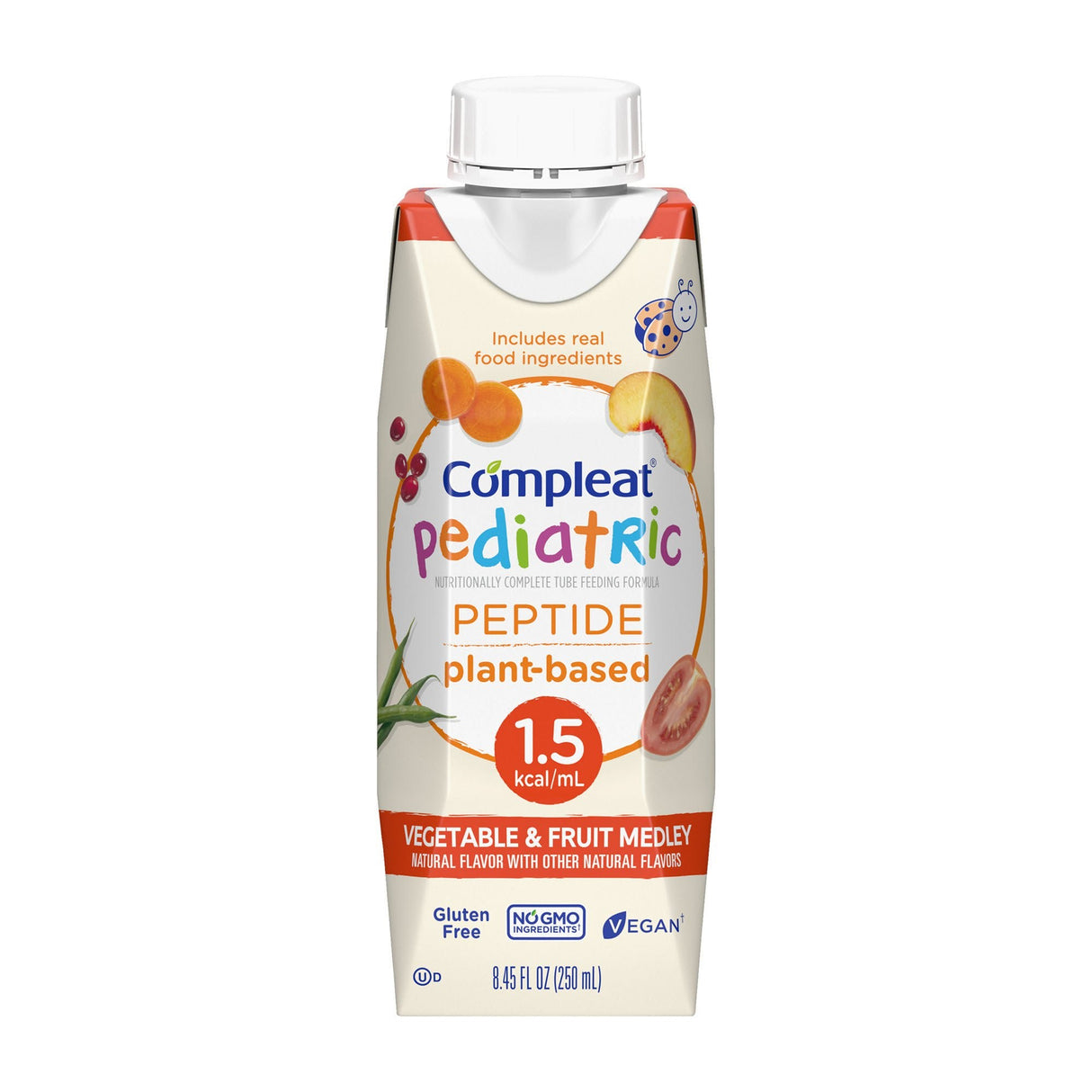 Compleat Peptide 1.5 Pediatric Tube Feeding Formula, Vegetable/Fruit, 8.45 oz