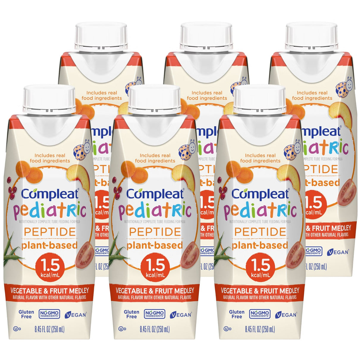 Compleat Peptide 1.5 Pediatric Tube Feeding Formula, Vegetable/Fruit, 8.45 oz