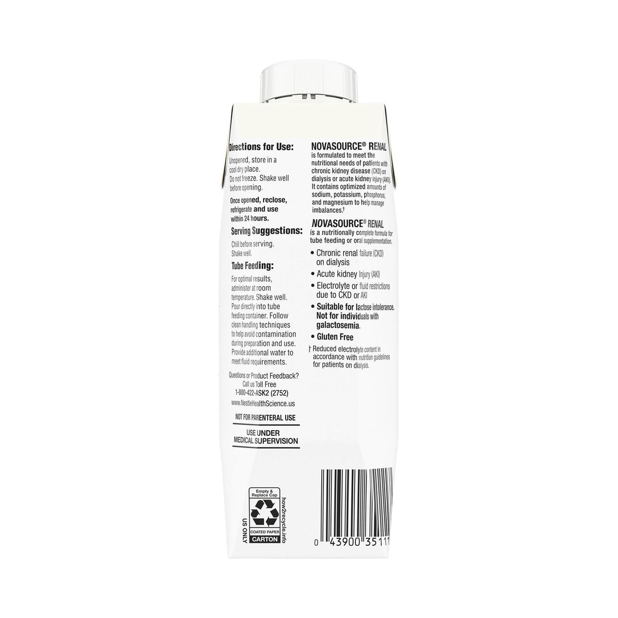 Novasource Renal Nutritional Supplement, Vanilla, 8 oz