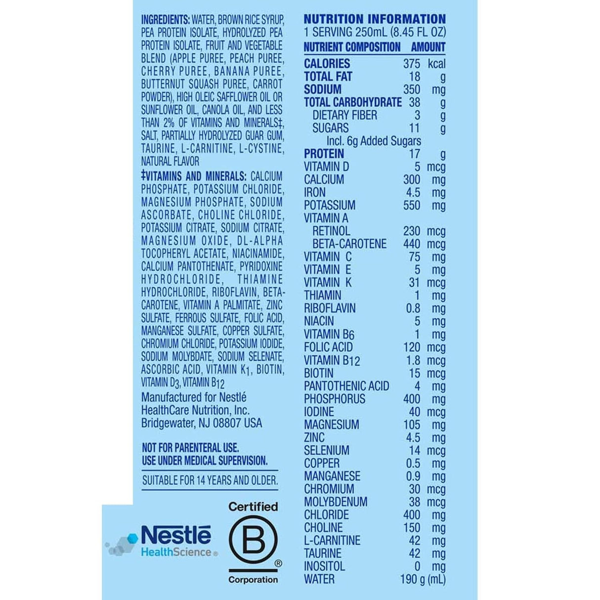 Compleat Original 1.5 Tube Feeding Formula, Fruit Medley, 250 mL