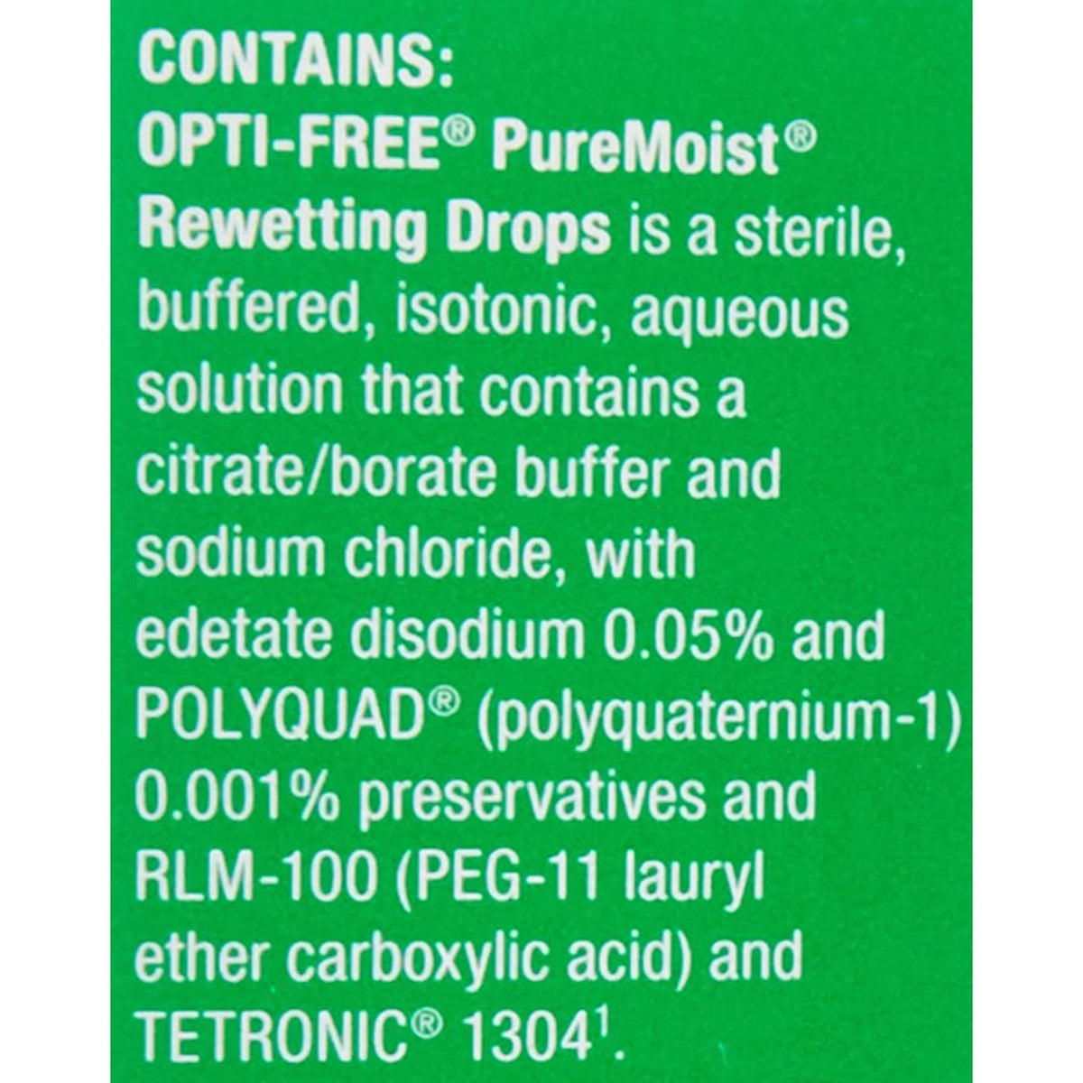 Opti-Free Puremoist Rewetting Drops, Citrate Buffer / Sodium Chloride, 0.4 oz, Sterile - 00065019231 - LL Medico