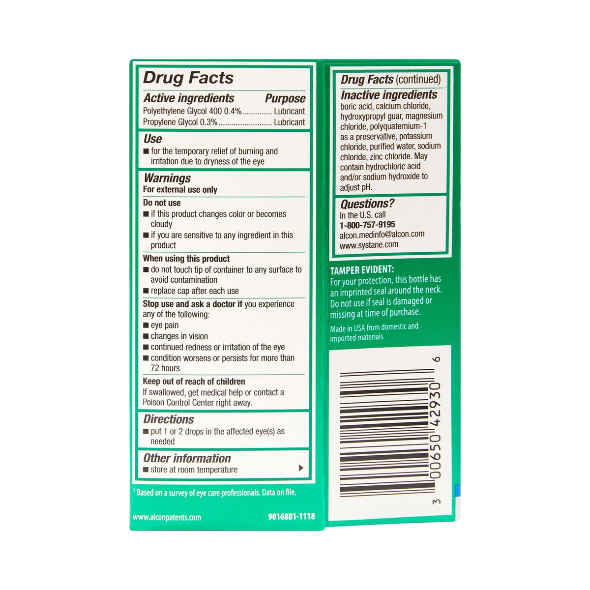 Systane Lubricant Eye Drops, 0.3% - 0.4%, 1 oz - 00065042930 - LL Medico