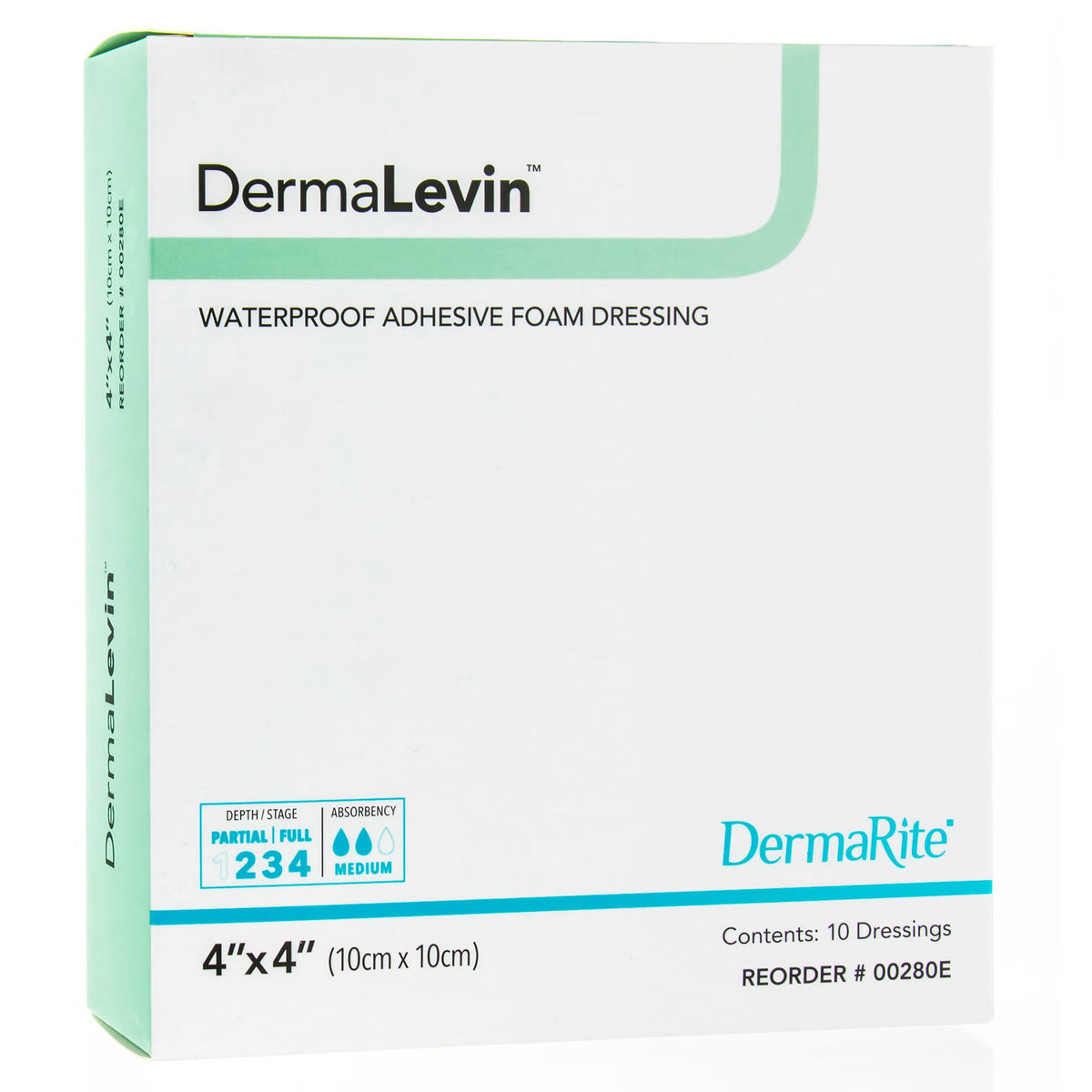 Dermarite DermaLevin Foam Dressing with Border, Waterproof Hydrocolloid Adhesive, Sterile - 00280E - LL Medico