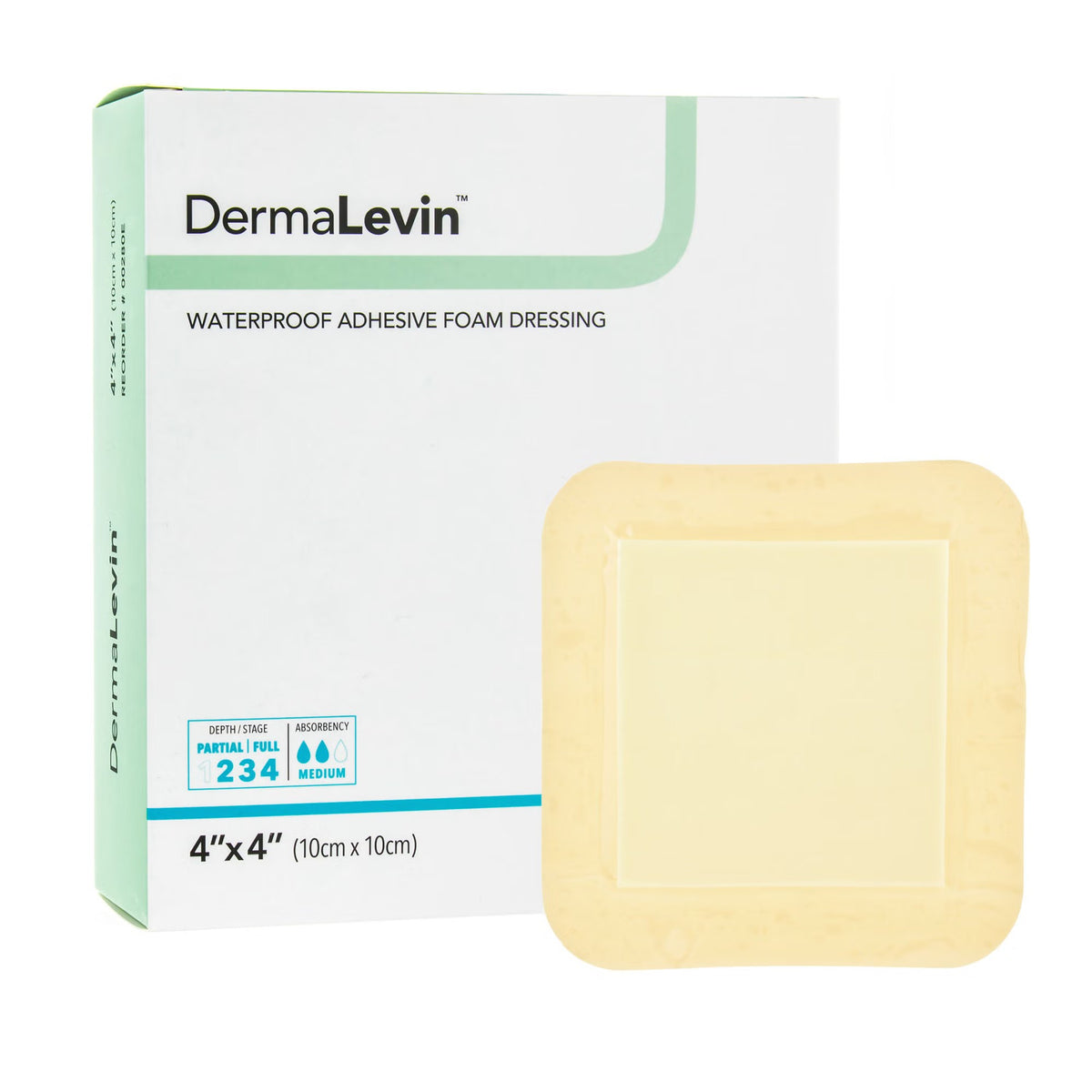 Dermarite DermaLevin Foam Dressing with Border, Waterproof Hydrocolloid Adhesive, Sterile - 00280E - LL Medico