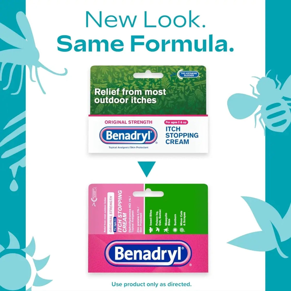 Benadryl Itch Stopping Cream, 1% Diphenhydramine HCl, 1 oz Tube - 00501320001 - LL Medico