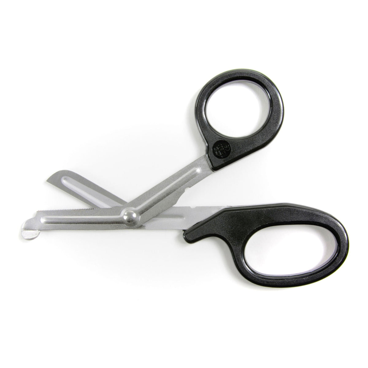 McKesson Utility Scissors, Office Grade, 7.25" Length, Stainless Steel / Plastic, Non-Sterile, Finger Ring Handle, Angled Blunt Tip / Blunt Tip - 01-320BKGM - LL Medico