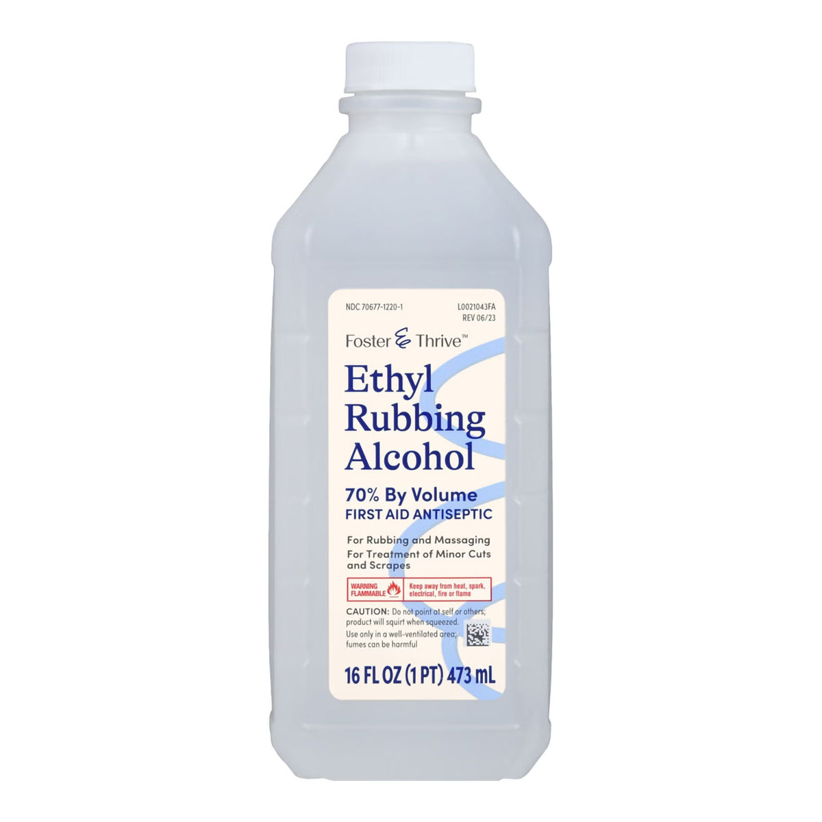 Foster & Thrive 70% Ethyl Rubbing Alcohol, Antiseptic, Topical Liquid, 16 oz Bottle - 01093995988-Single - LL Medico