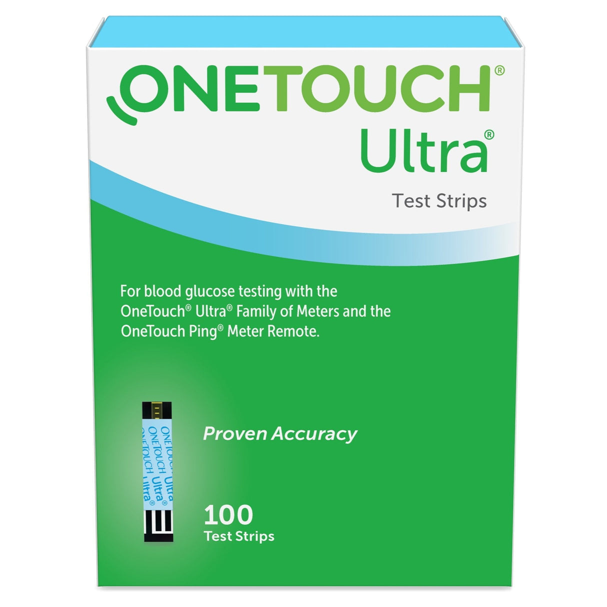 LifeScan OneTouch Ultra Blue Blood Glucose Test Strips, 100 Count
