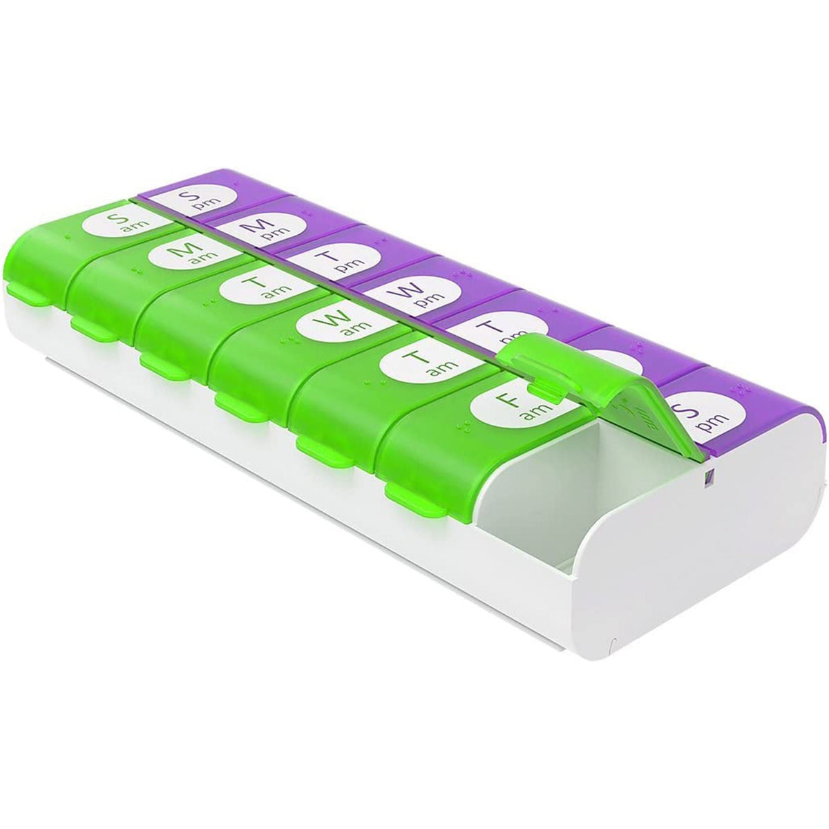 Ezy Dose Weekly 7-Day AM/PM Pill Organizer, X-Large, 2-Dose - 02571567705 - LL Medico