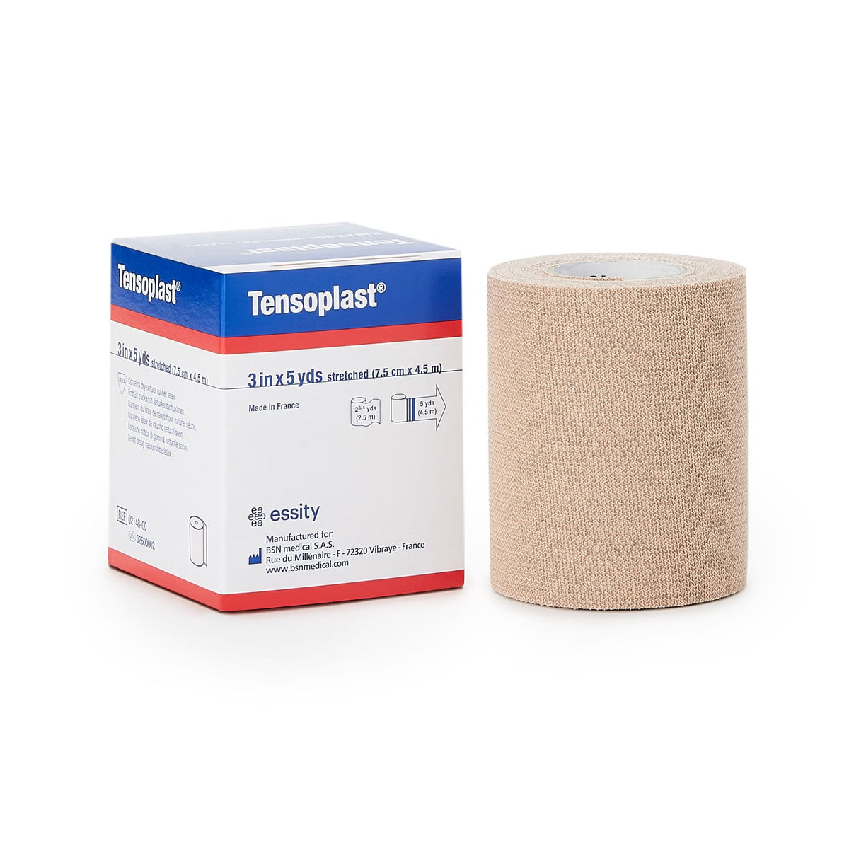 Tensoplast Elastic Adhesive Bandage, No Closure, Tan, Nonsterile, Medium Compression, 5 Yard Length - LL Medico