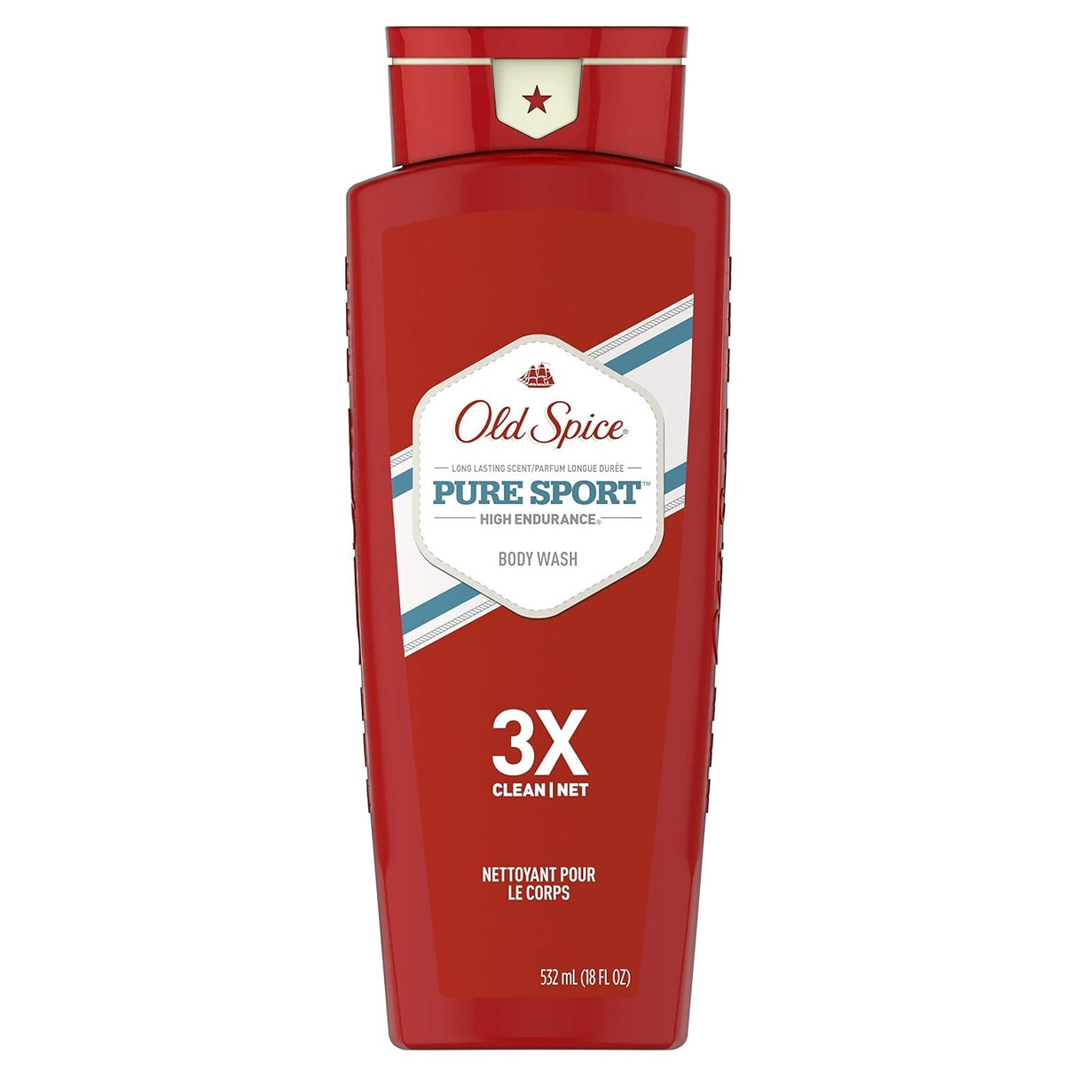 Old Spice Pure Sport High Endurance Body Wash, 18 oz, 4 Pack