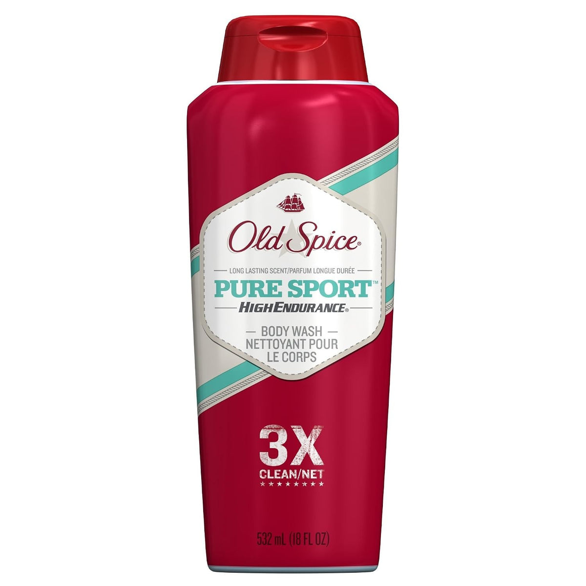 Old Spice Pure Sport High Endurance Body Wash, 18 oz, 4 Pack