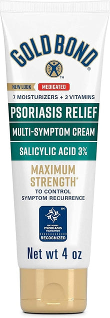 Gold Bond Psoriasis Relief Medicated Multi-Symptom Cream, Salicylic Acid 3%, Unscented, 4 oz