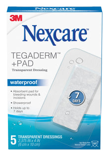 3M Nexcare Tegaderm+ Pad Transparent Dressing, Sterile, 2 3/8" x 4" - 05113183558 - LL Medico