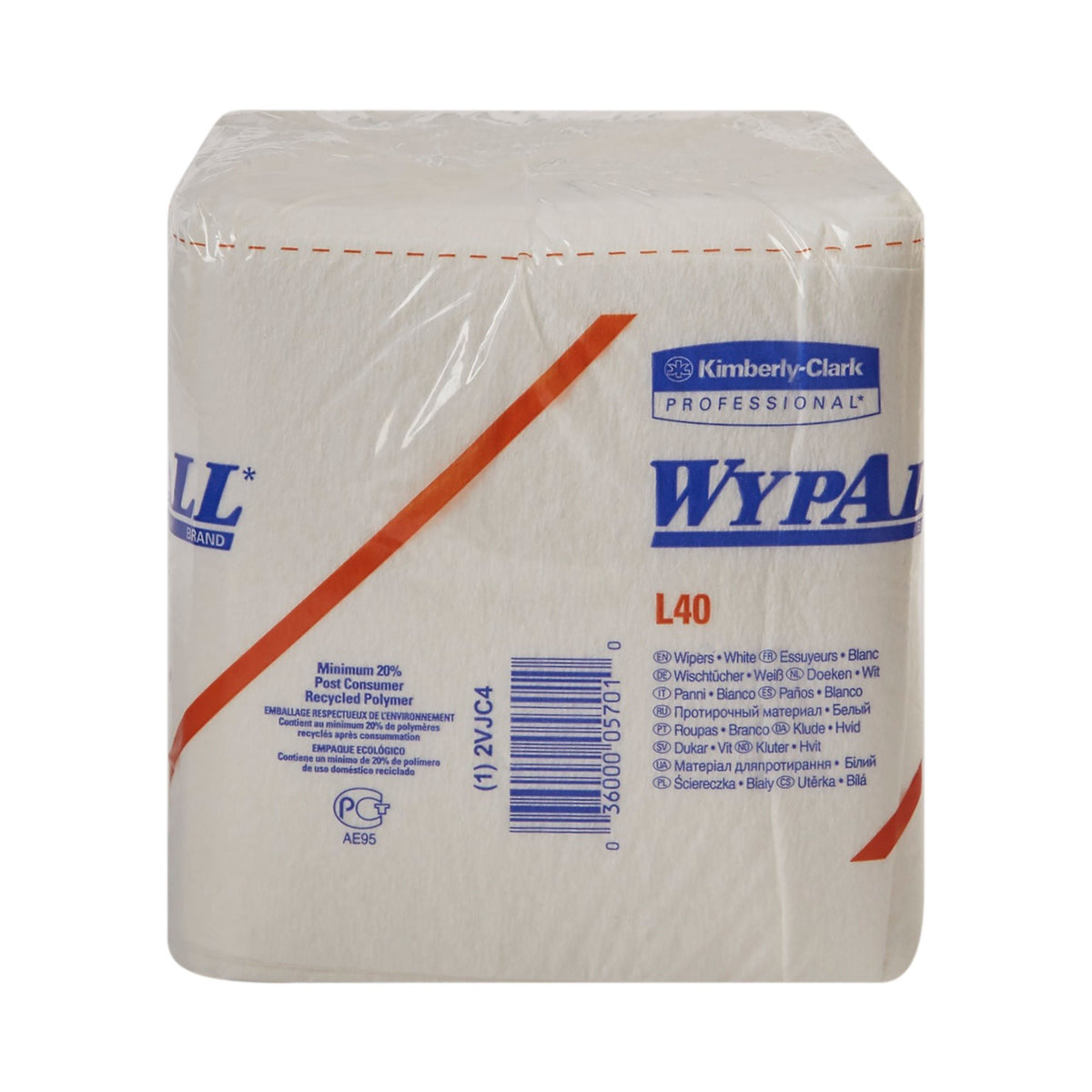WypAll PowerClean L40, Multipurpose Task Wipe, Light Duty, White, DRC Cellulose, Nonsterile, Disposable, 12 x 12.5" - 05701 - LL Medico