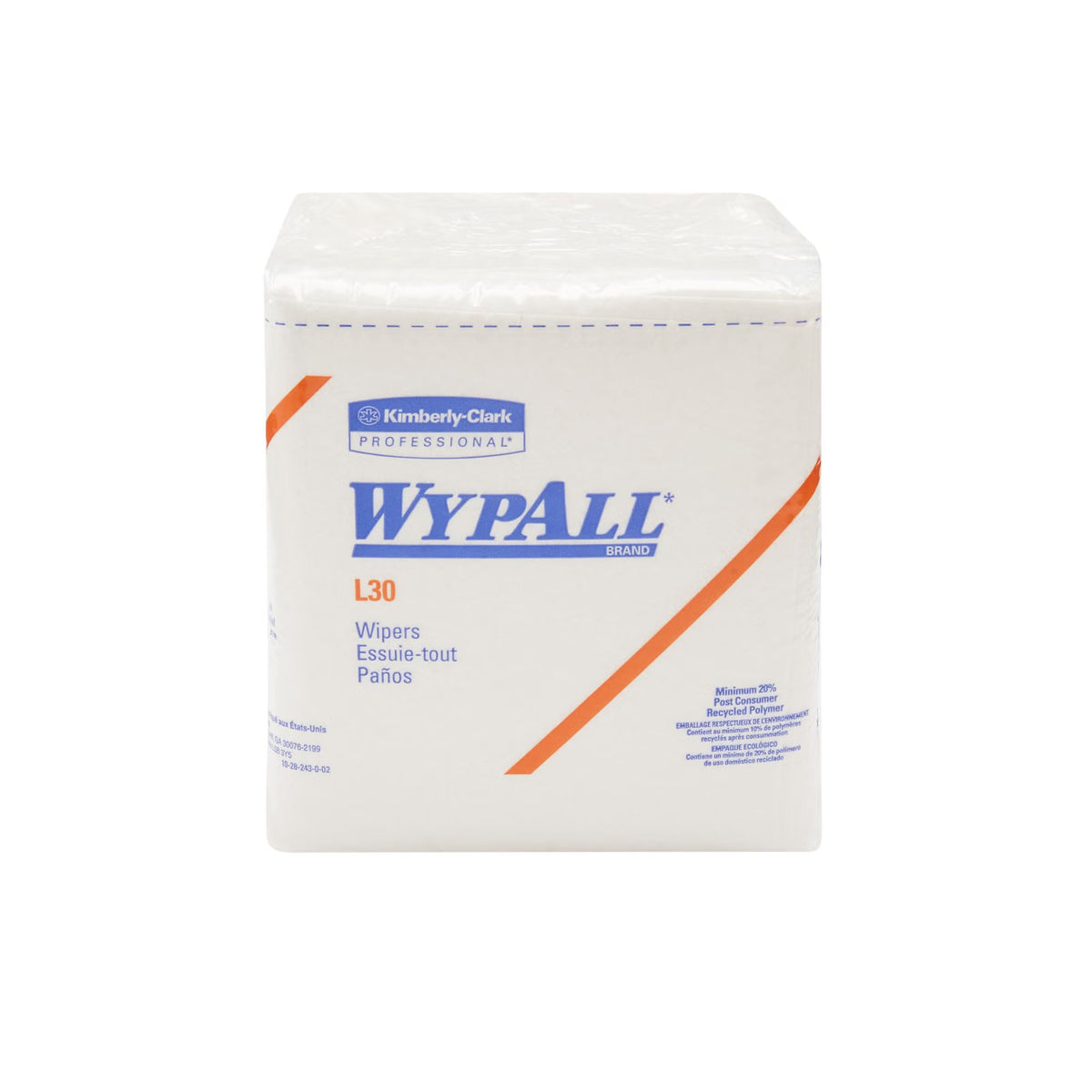 WypAll GeneralClean L30, Multipurpose Task Wipe, Heavy Duty, White, Double Re-creped DRC Cellulose, NonSterile, Disposable, 12 x 12.5" - 05812 - LL Medico
