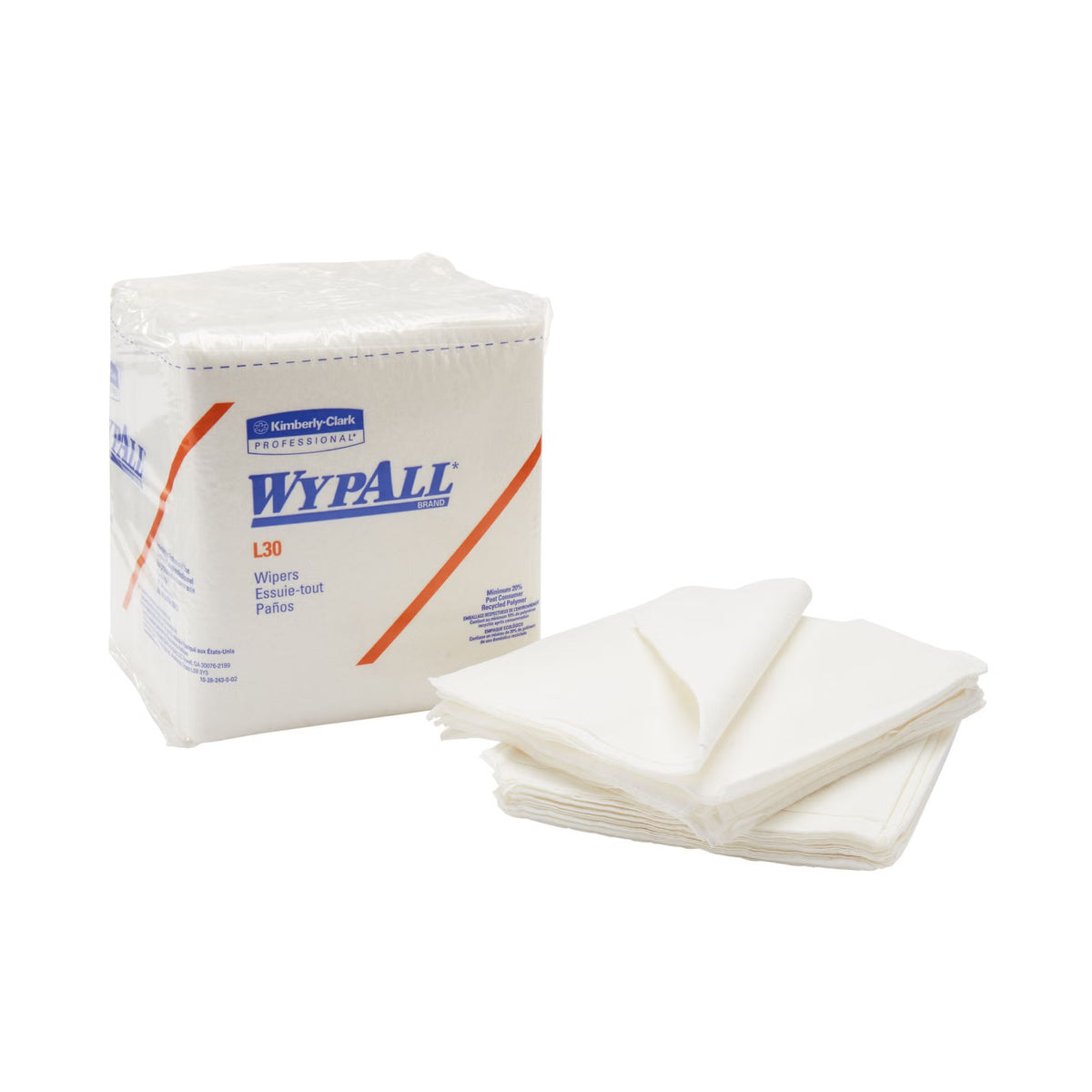 WypAll GeneralClean L30, Multipurpose Task Wipe, Heavy Duty, White, Double Re-creped DRC Cellulose, NonSterile, Disposable, 12 x 12.5" - 05812 - LL Medico
