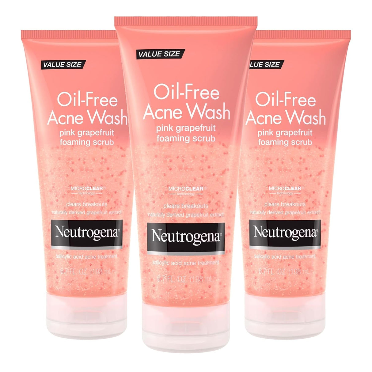 Neutrogena Oil-Free Acne Wash Pink Grapefruit Foaming Scrub, 6.7 fl oz