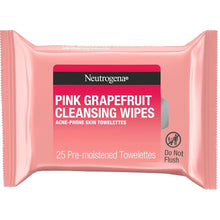 Neutrogena Pink Grapefruit Cleansing Wipes, Acne-Prone Skin Towelettes, Pack of 25