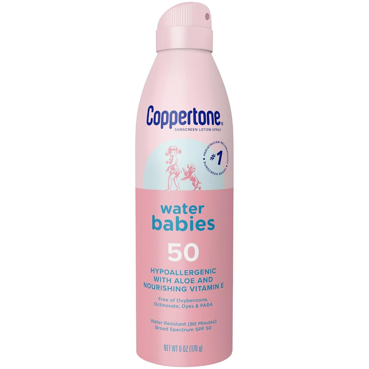 Coppertone Water Babies Sunscreen Spray, SPF 50, 6 oz