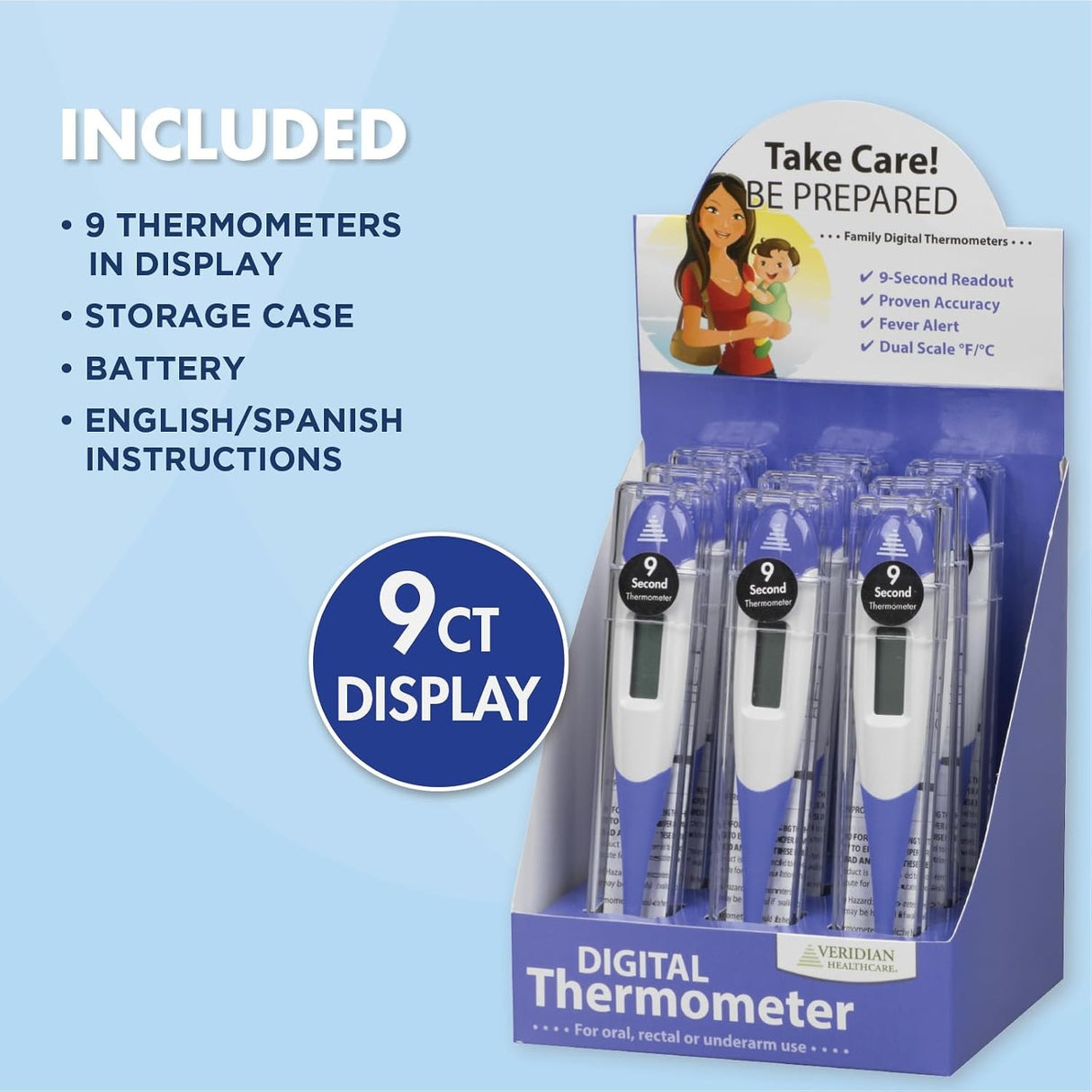 Veridian Oral & Rectal Digital Stick Thermometer, Flex Tip