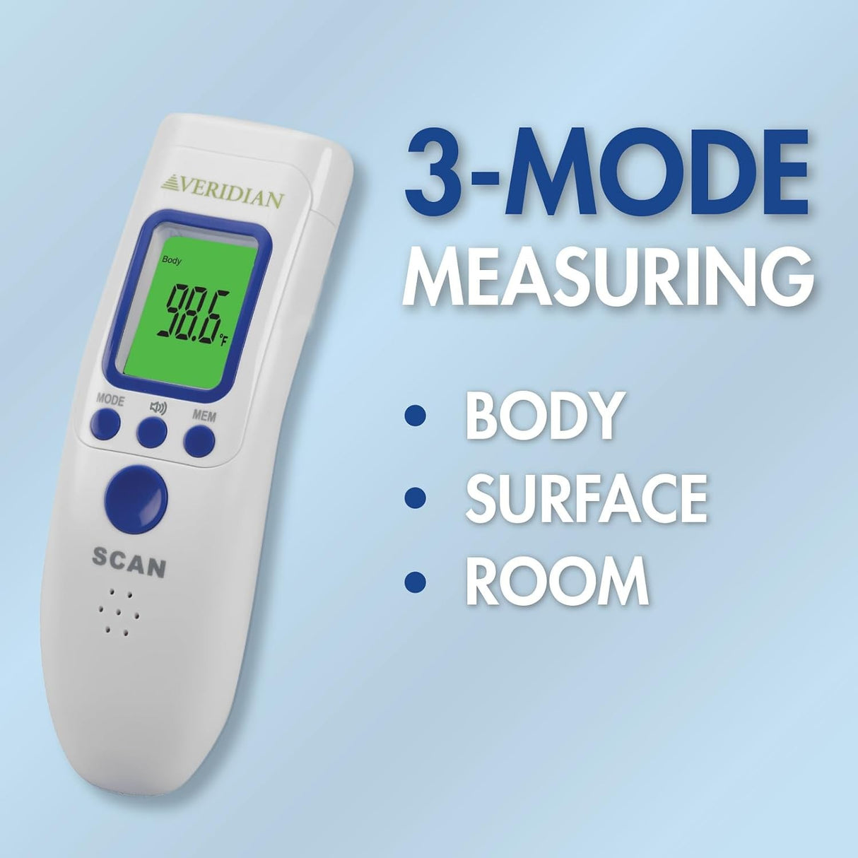 Veridian Non-Contact Infrared Thermometer, LCD Display