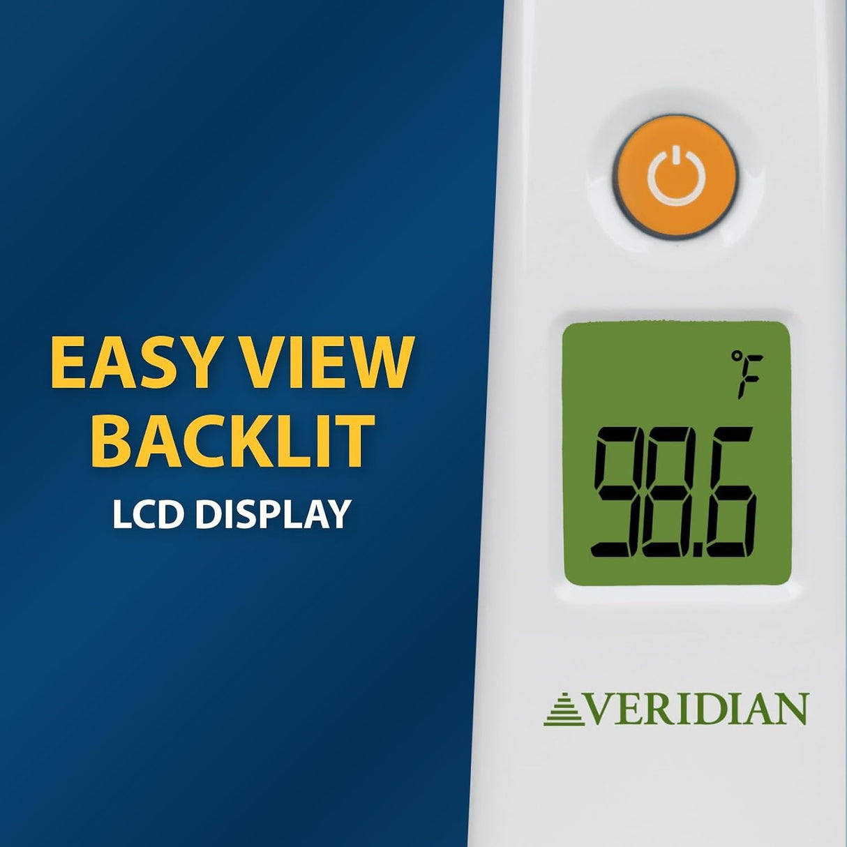 Veridian Temporal Contact Thermometer, LCD Display