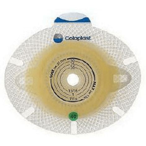 Coloplast SenSura Click Xpro Flat Ostomy Barrier, Trim-to-Fit 10-35 mm Opening, 40 mm Flange, Green, Box of 5 - 10015 - LL Medico