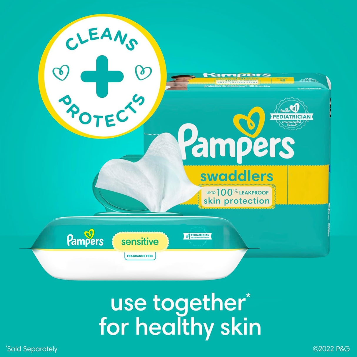 Pampers Sensitive Baby Wipes, Unscented