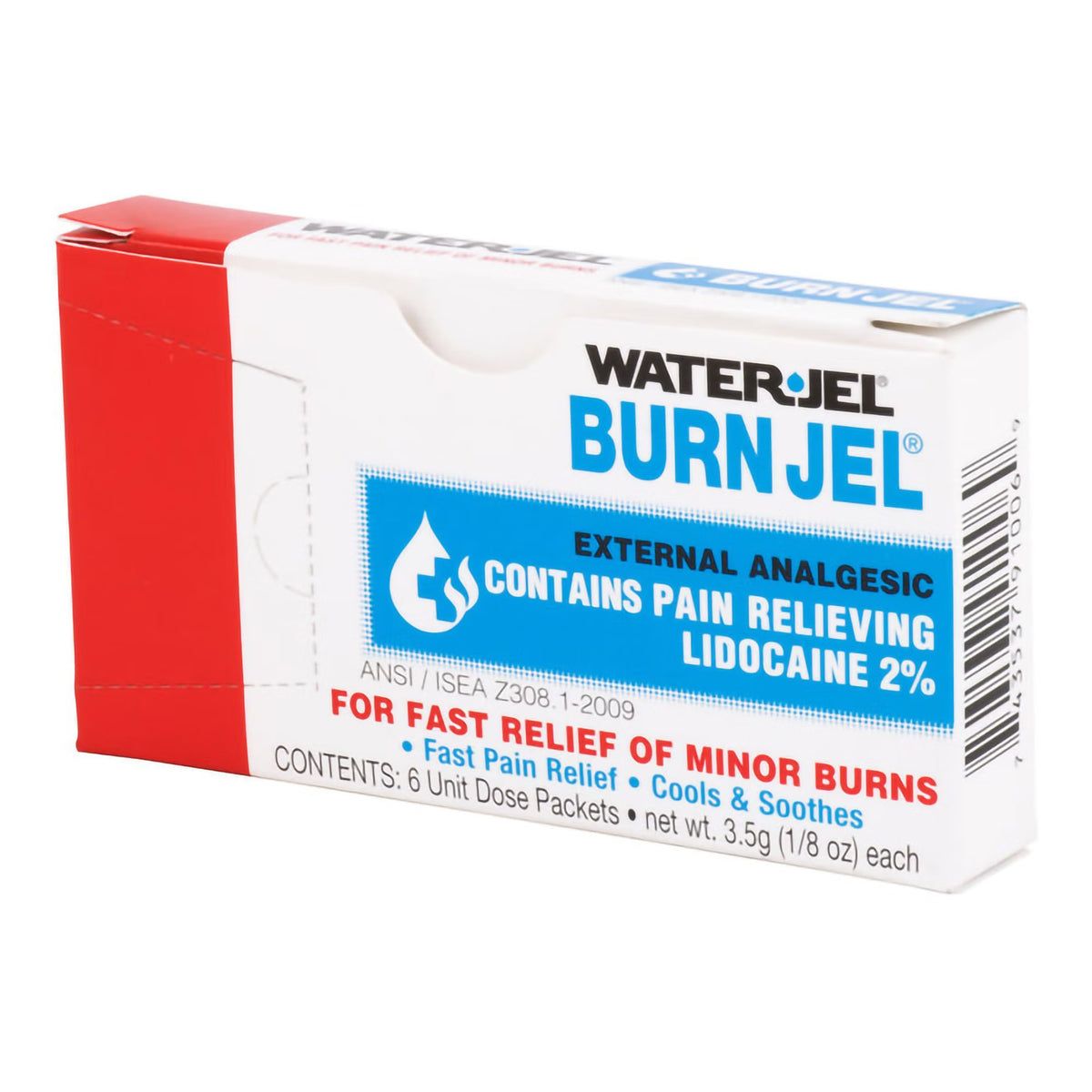 Water Jel Burn Jel, Burn Relief Topical Gel, Lidocaine, 3.5 Gram Individual Packet - 100U-6.00.000 - LL Medico