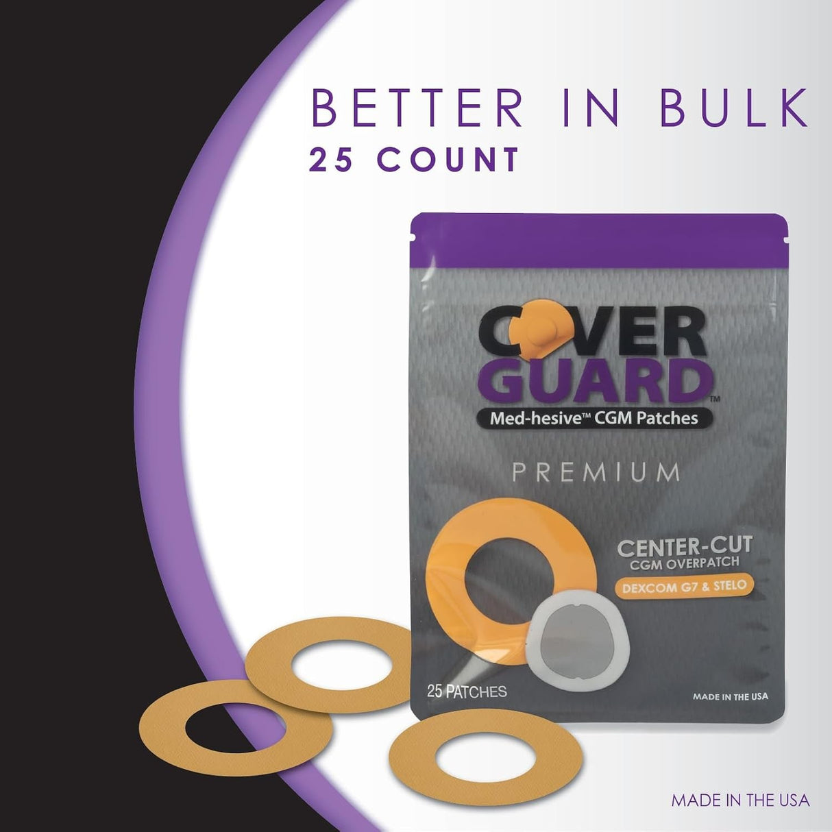 CoverGuard Sensor Overpatch for Dexcom G7, Tan, 25 Count