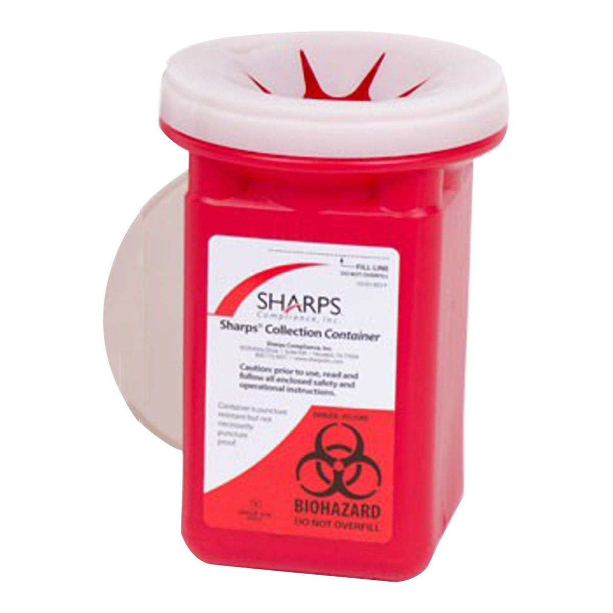 Sharps Recovery System Mailback Sharps Collector, Red, 4.5" x 4.5" x 7", Vertical Entry, Nonsterile, Plastic - 10100-012 - LL Medico