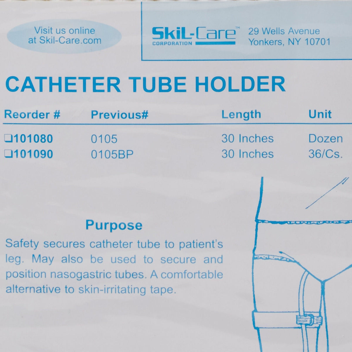 SkiL-Care Catheter Leg Straps, 30 Inch