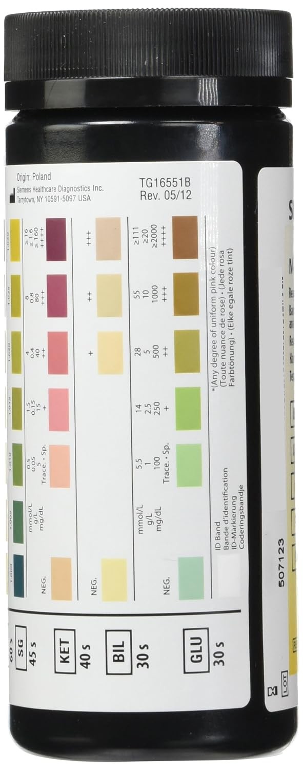Siemens Multistix Reagent Test Strips for Urinalysis, 10 Sg, 100 Count