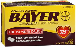 Bayer Aspirin Pain Relief, 325 mg, Tablet - 100 count - LL Medico