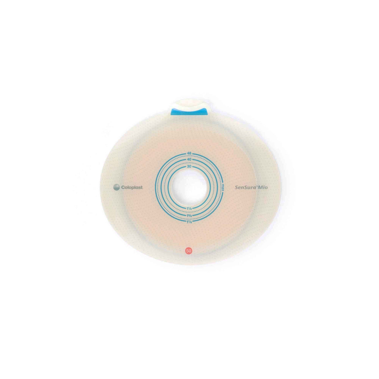 Coloplast SenSura Mio Flex Two-Piece Skin Barrier, Flat, Pre-Cut, 50 mm Flange, Red