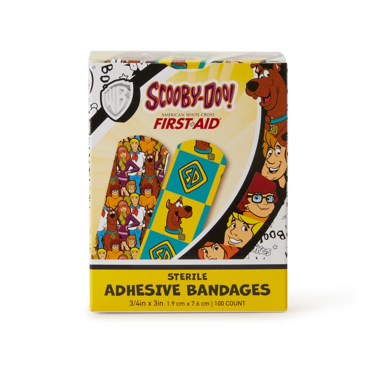 American White Cross Stat Strip Scooby-Doo Adhesive Bandages, Sterile, 3/4" x 3" - 1065737 - LL Medico