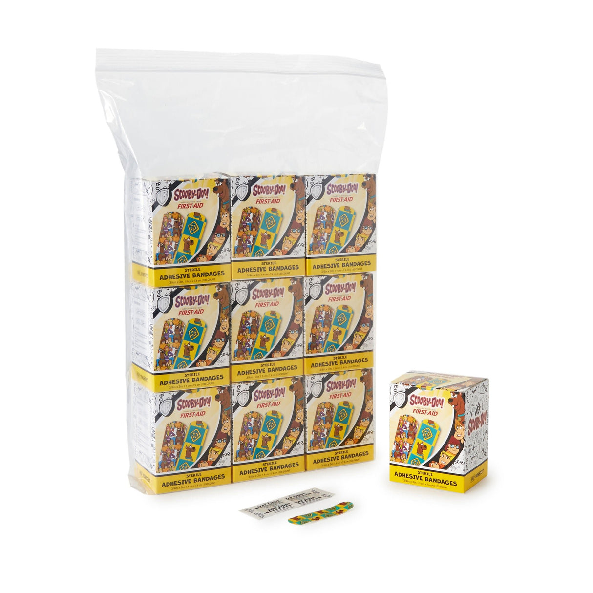 American White Cross Stat Strip Scooby-Doo Adhesive Bandages, Sterile, 3/4" x 3" - 1065737 - LL Medico