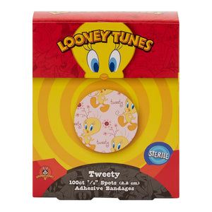 Dukal Looney Tunes Tweety Adhesive Bandages, Sterile, 7/8-Inch Round - 1074737 - LL Medico