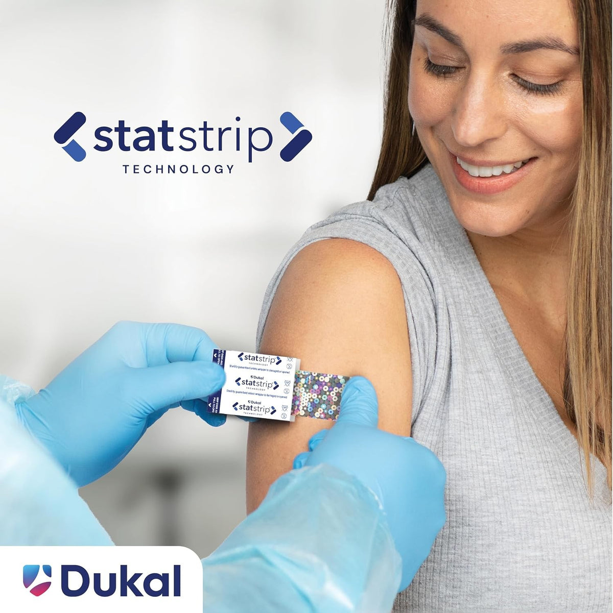 Dukal Glitter & Stars Stat Strip Adhesive Bandages, Sterile, Assorted Sizes - 1075413 - LL Medico