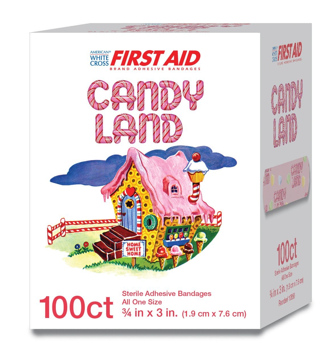 Dukal Stat Strip Kid Design Adhesive Bandages, Candy Land, Sterile, 3/4" x 3", 100 Count - 10850 - LL Medico