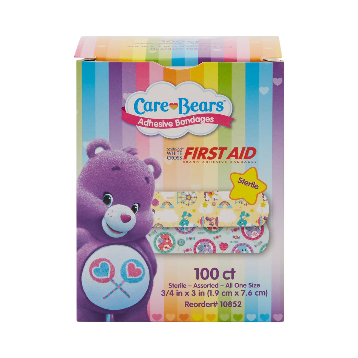Dukal American White Cross Stat Strip Kid Design Care Bears Adhesive Strips
