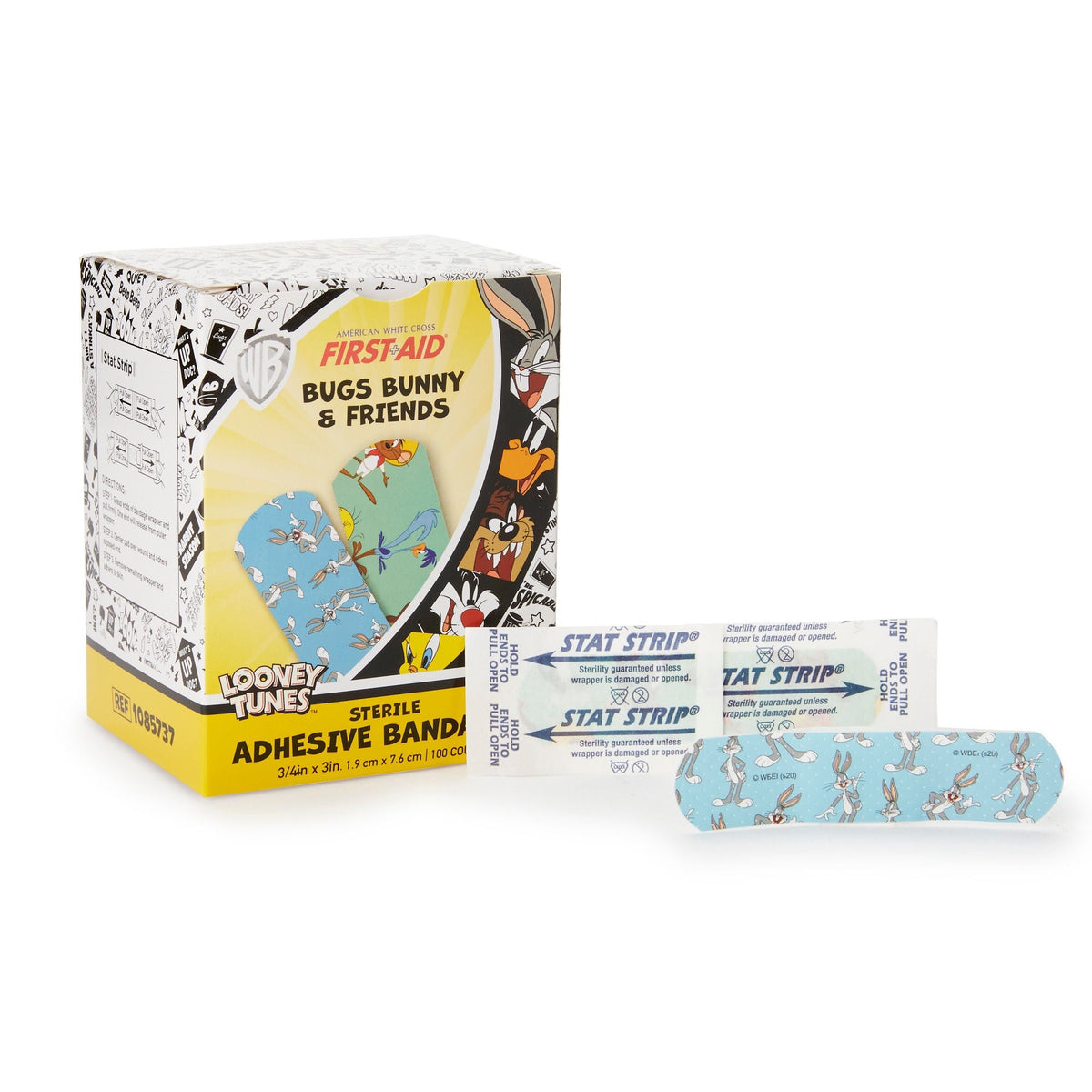 Dukal Looney Tunes Stat Strip Bugs Bunny /Daffy Duck Adhesive Strip, ¾ x 3 Inch