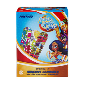 Dukal American White Cross First Aid DC Super Hero Girls Kid Design Adhesive Strips