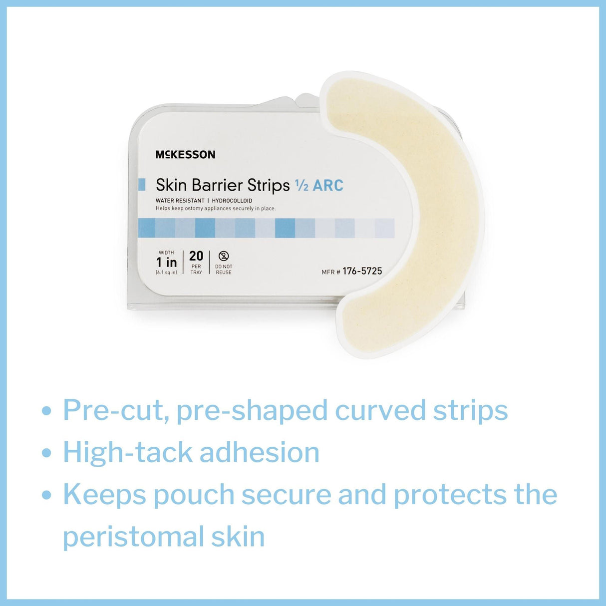 McKesson Skin Barrier Half-Arc Strip - 176-5725-Case - LL Medico