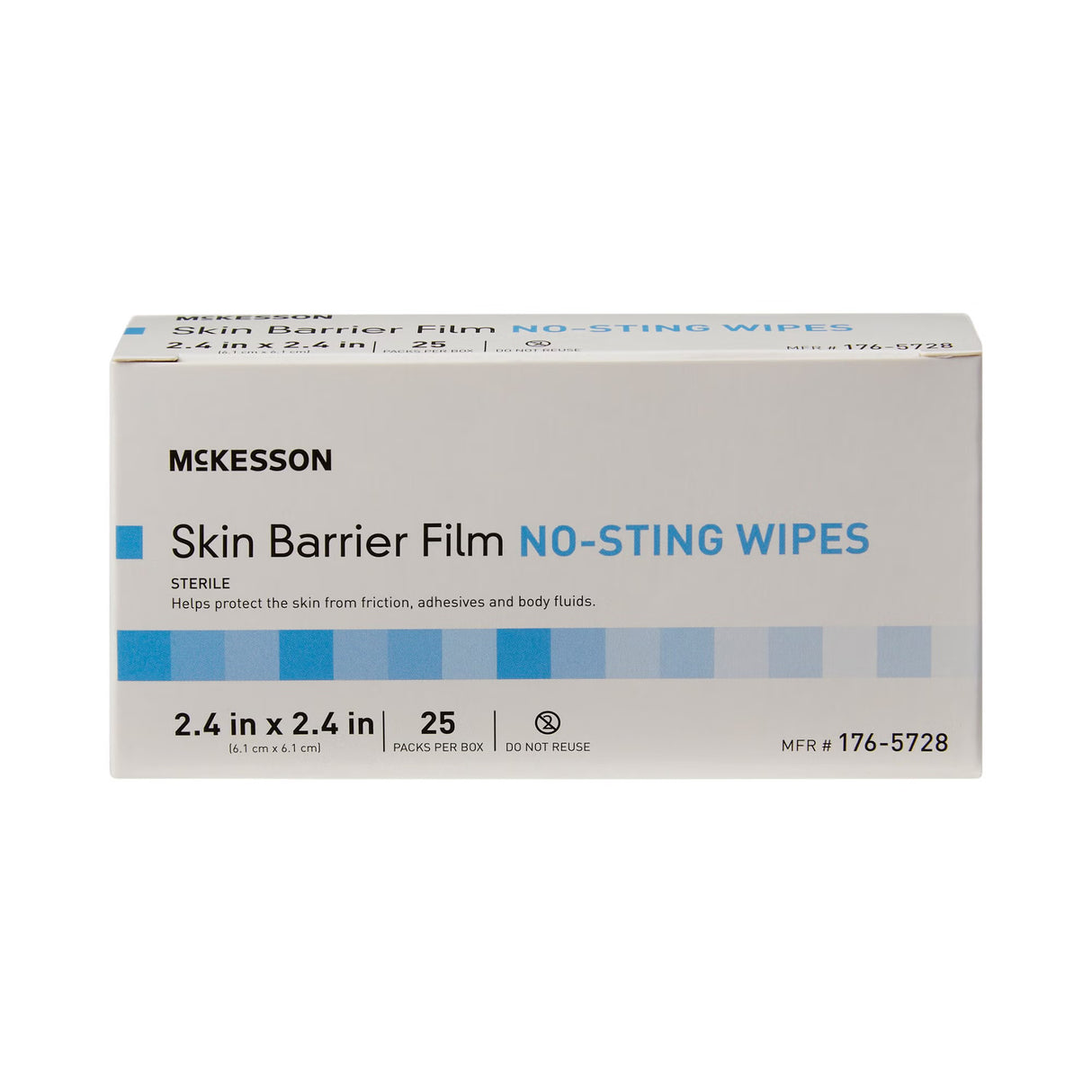 McKesson Skin Barrier Film No-Sting Wipe, Sterile, 2.4 in x 2.4 in - 176-5728 - LL Medico