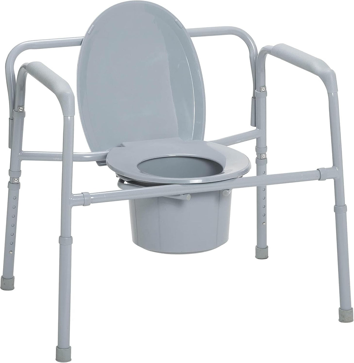 Commode Chair Drive Fixed Arms Steel Frame with Backrest 24 Inch Seat Width 650 Lbs. Weight Capacity