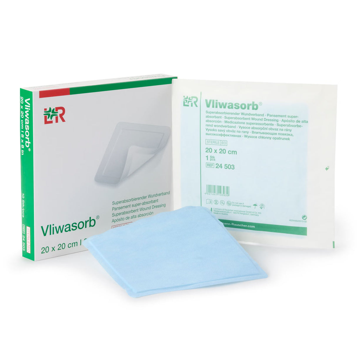Vliwasorb Superabsorbent Wound Dressing, 8 x 8 Inch