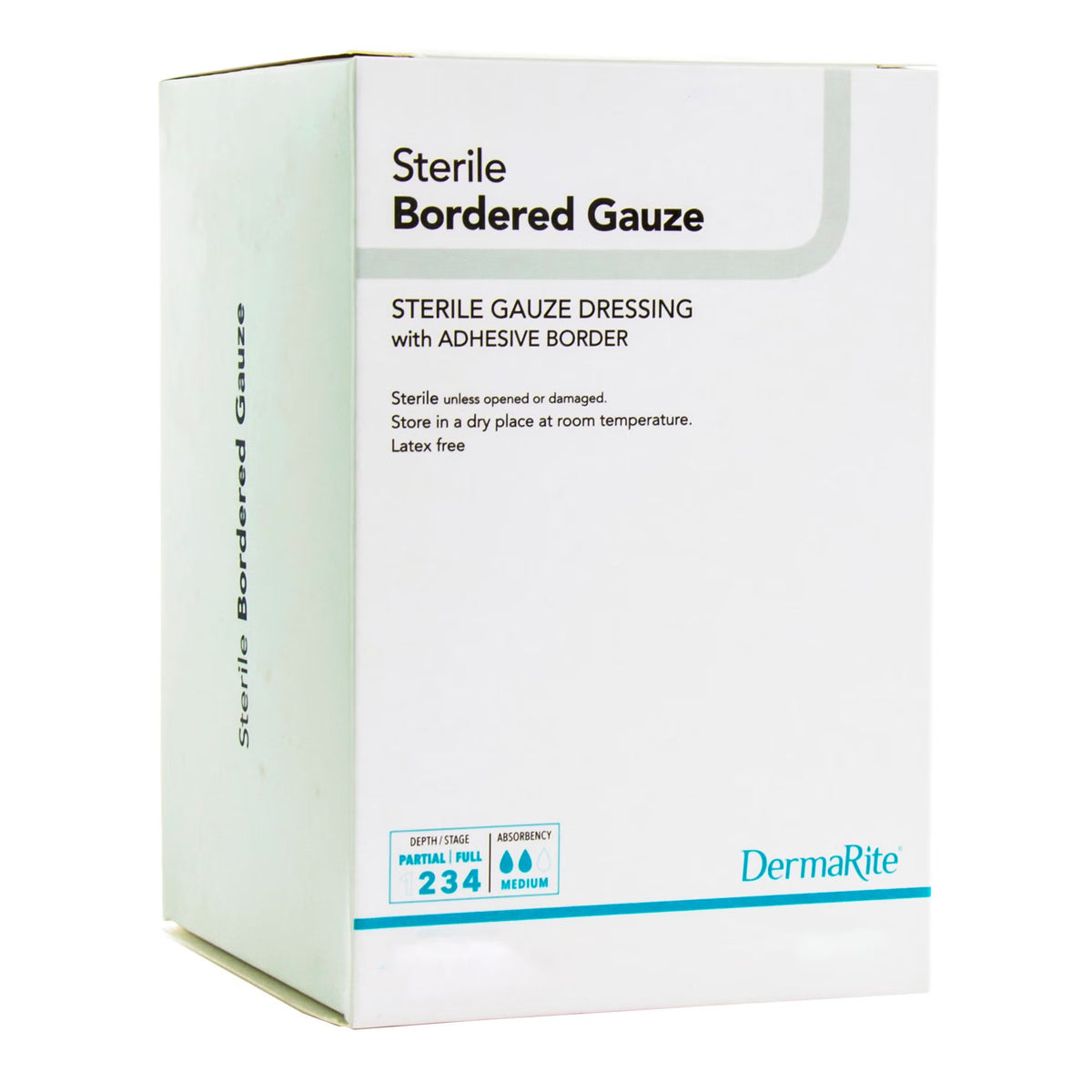 DermaRite Bordered Gauze, Island Dressing, White, Gauze, Sterile - LL Medico