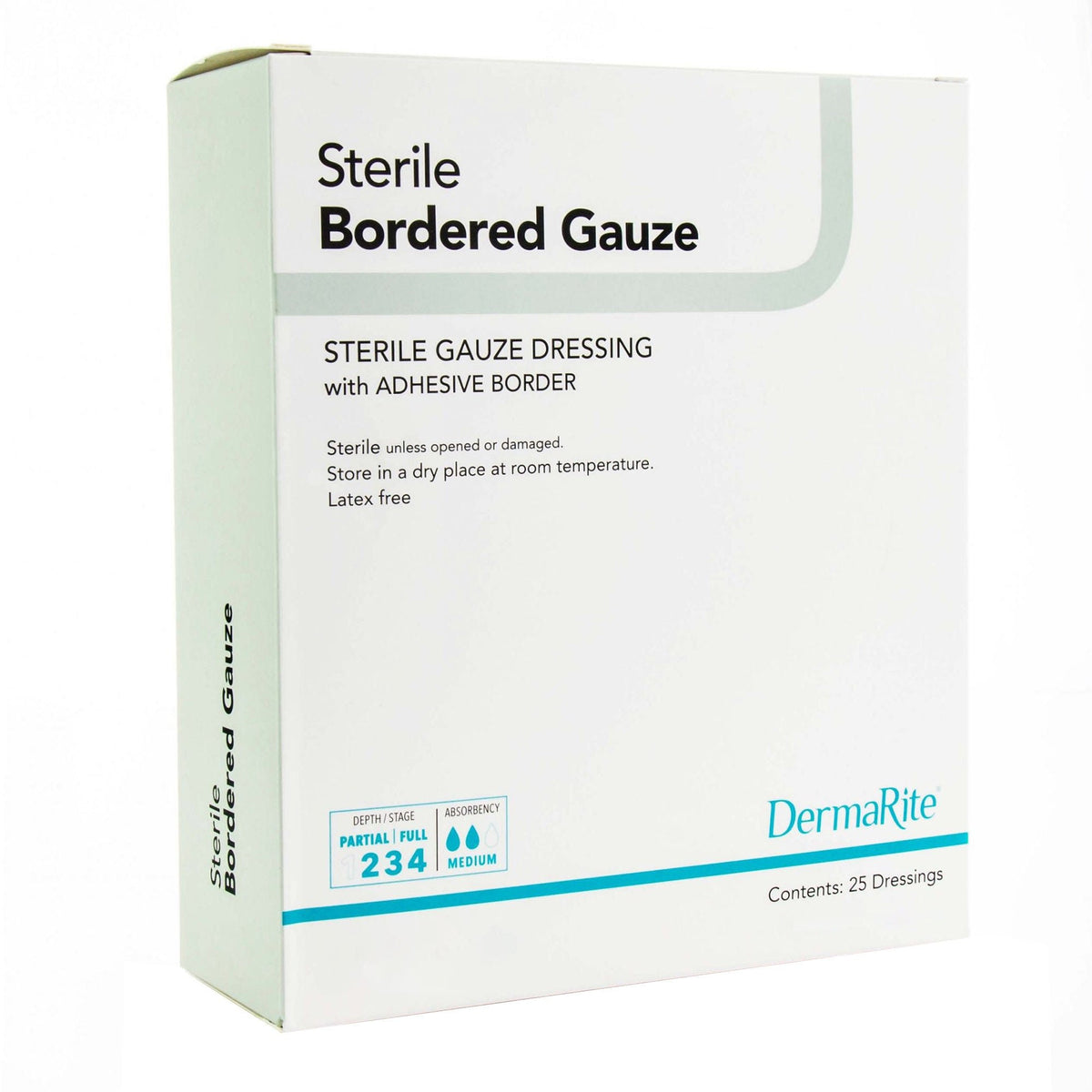DermaRite Bordered Gauze, Island Dressing, White, Gauze, Sterile - LL Medico